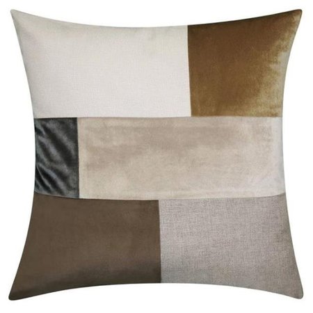 EDIE HOME Edie Home EAH087NA661898 20 x 20 in. Carnaby Color Block Decorative Pillow; Natural EAH087NA661898